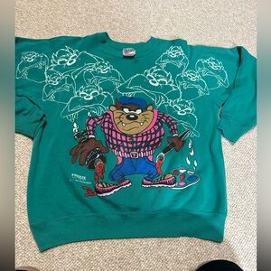 Vintage TAZ Tazmanian Devil Looney Tunes freeze sweater size M made in USA
